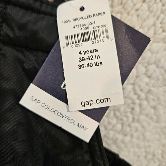 NWT Baby Gap Black 4T Snowbib - Picture 3 of 4